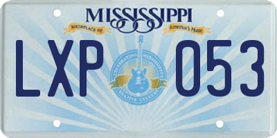 MS license plate LXP053