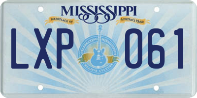 MS license plate LXP061