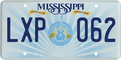 MS license plate LXP062
