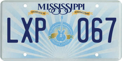 MS license plate LXP067