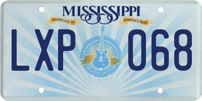 MS license plate LXP068