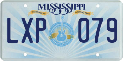 MS license plate LXP079