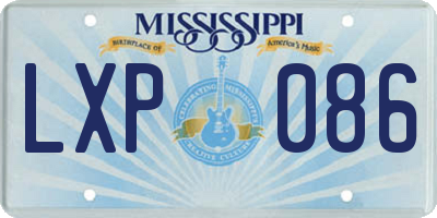 MS license plate LXP086