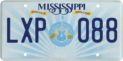 MS license plate LXP088