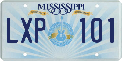MS license plate LXP101