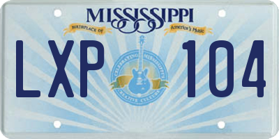 MS license plate LXP104