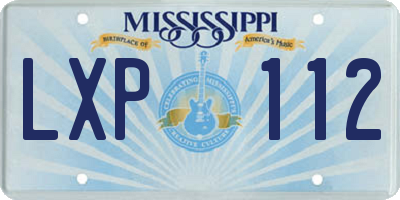 MS license plate LXP112