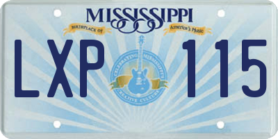 MS license plate LXP115