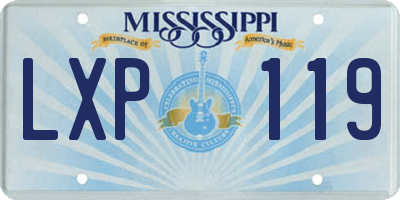 MS license plate LXP119