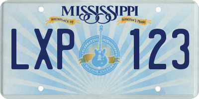 MS license plate LXP123