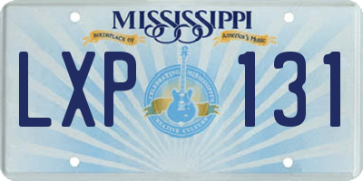 MS license plate LXP131