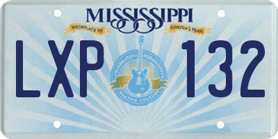 MS license plate LXP132