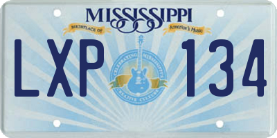 MS license plate LXP134