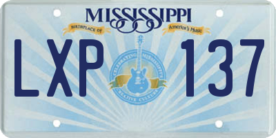 MS license plate LXP137
