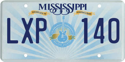 MS license plate LXP140