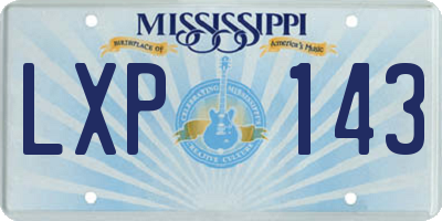 MS license plate LXP143