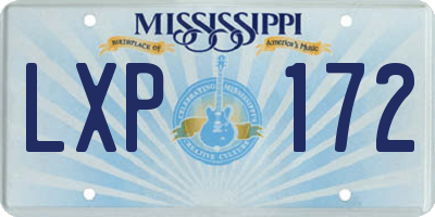 MS license plate LXP172