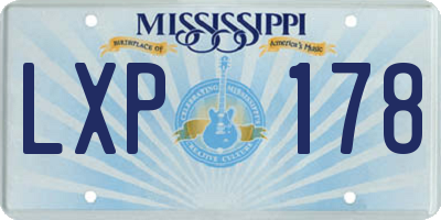 MS license plate LXP178