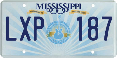 MS license plate LXP187