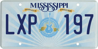 MS license plate LXP197