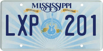 MS license plate LXP201