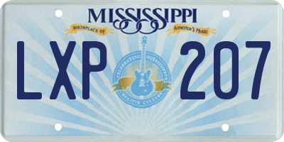 MS license plate LXP207