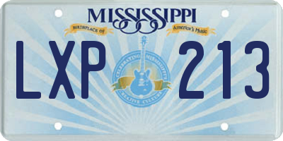 MS license plate LXP213