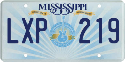 MS license plate LXP219