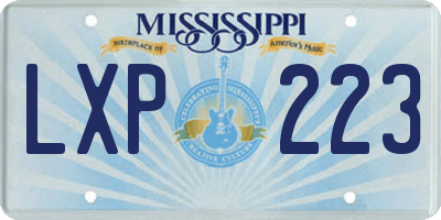 MS license plate LXP223