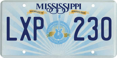 MS license plate LXP230