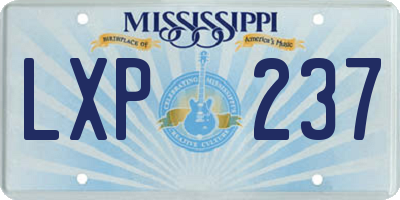 MS license plate LXP237