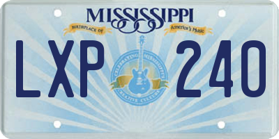MS license plate LXP240