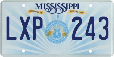 MS license plate LXP243