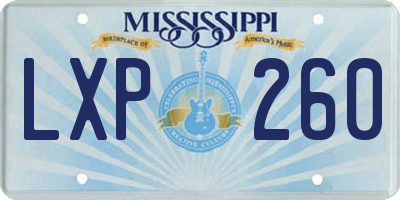 MS license plate LXP260