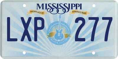 MS license plate LXP277