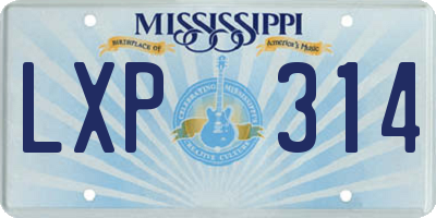 MS license plate LXP314