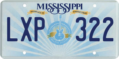 MS license plate LXP322