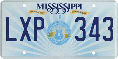 MS license plate LXP343