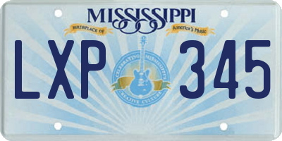 MS license plate LXP345