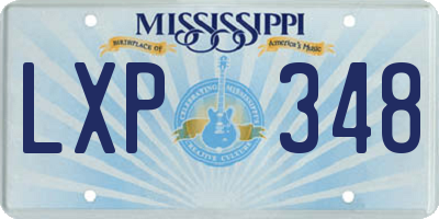 MS license plate LXP348