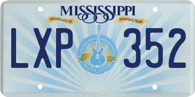 MS license plate LXP352