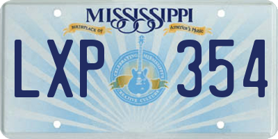 MS license plate LXP354