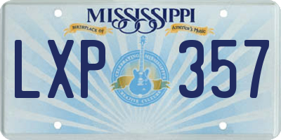 MS license plate LXP357
