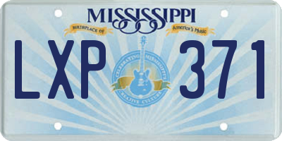 MS license plate LXP371