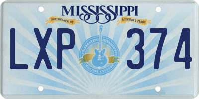 MS license plate LXP374