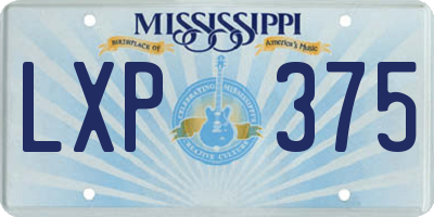 MS license plate LXP375