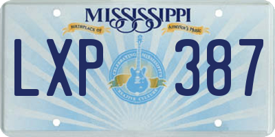 MS license plate LXP387