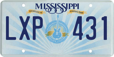MS license plate LXP431