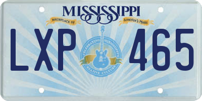 MS license plate LXP465