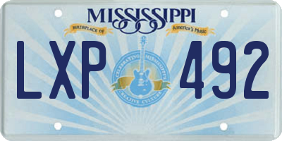MS license plate LXP492